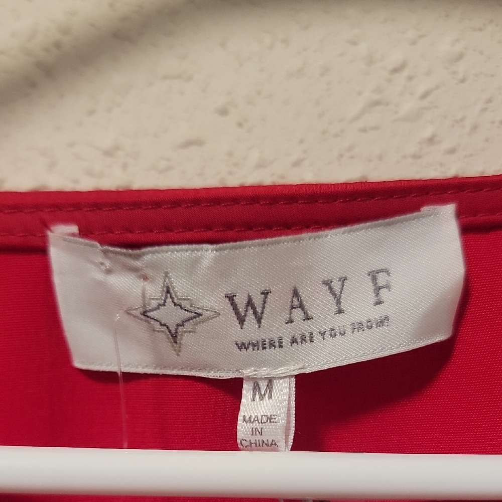 Wayf Red Crop Blouse with Embellished Bell Sleeves Sz M NWT - Picture 3 of 8